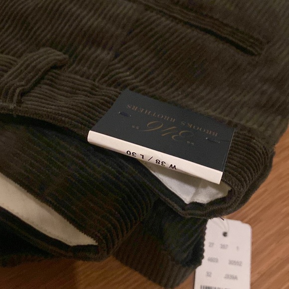 Brooks Brothers olive green corderoys men’s  38W30L NWT - Picture 4 of 6